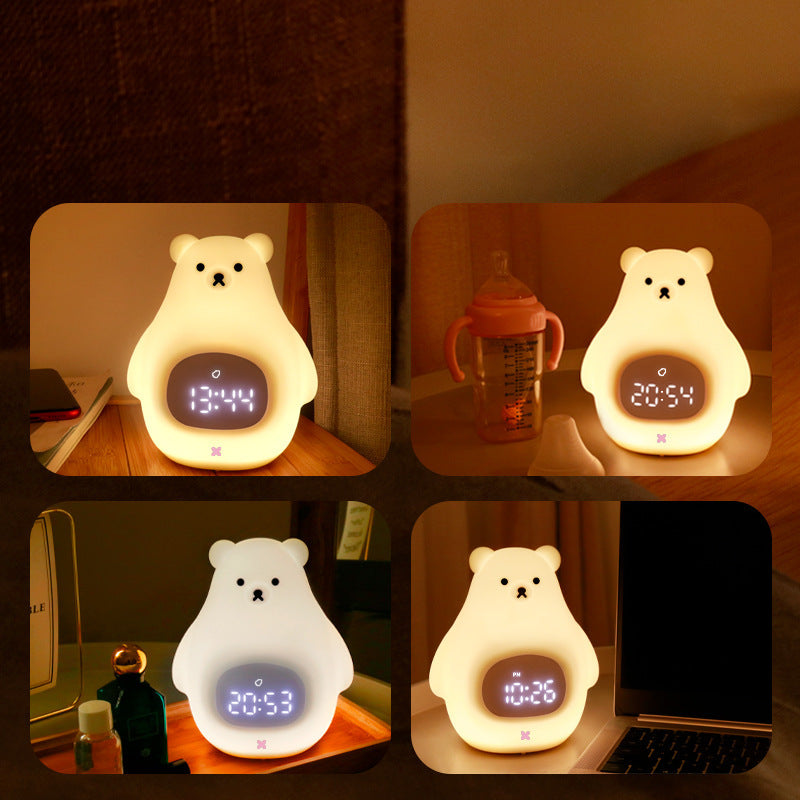 Big White Bear With Sleeping Timer Silicone Night Light