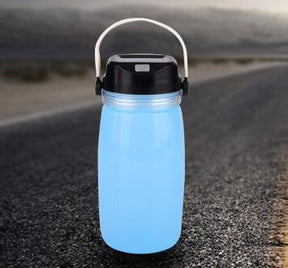 Tanbaby Portable Solar Silicone Lantern Bottle Light USB Rechargeable LED Night Light Outdoor Waterproof Camping Hiking Lamp